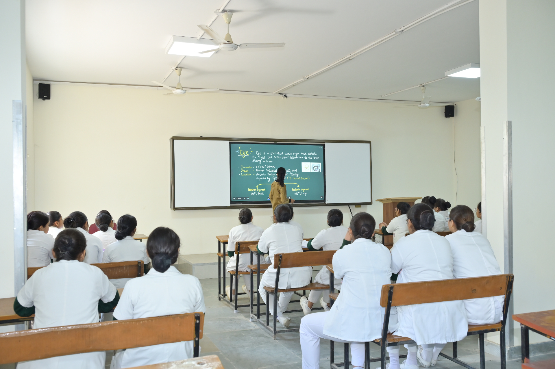 Hospital administrator reviewing qualified candidates